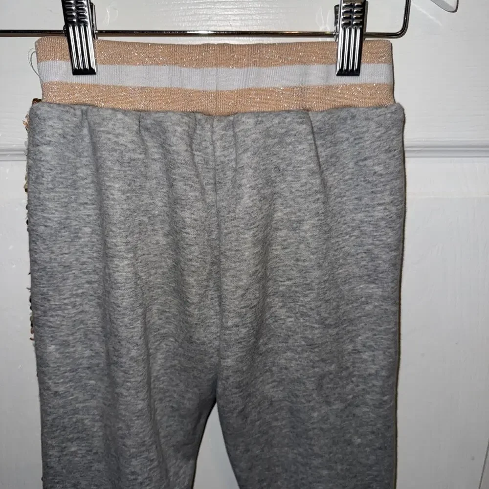 Lola And The Boys Girls Sequin Jogger Pants‎ Size 6 Pull On * FLAW*